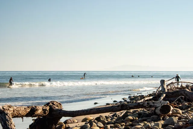 a view of an ocean and beach