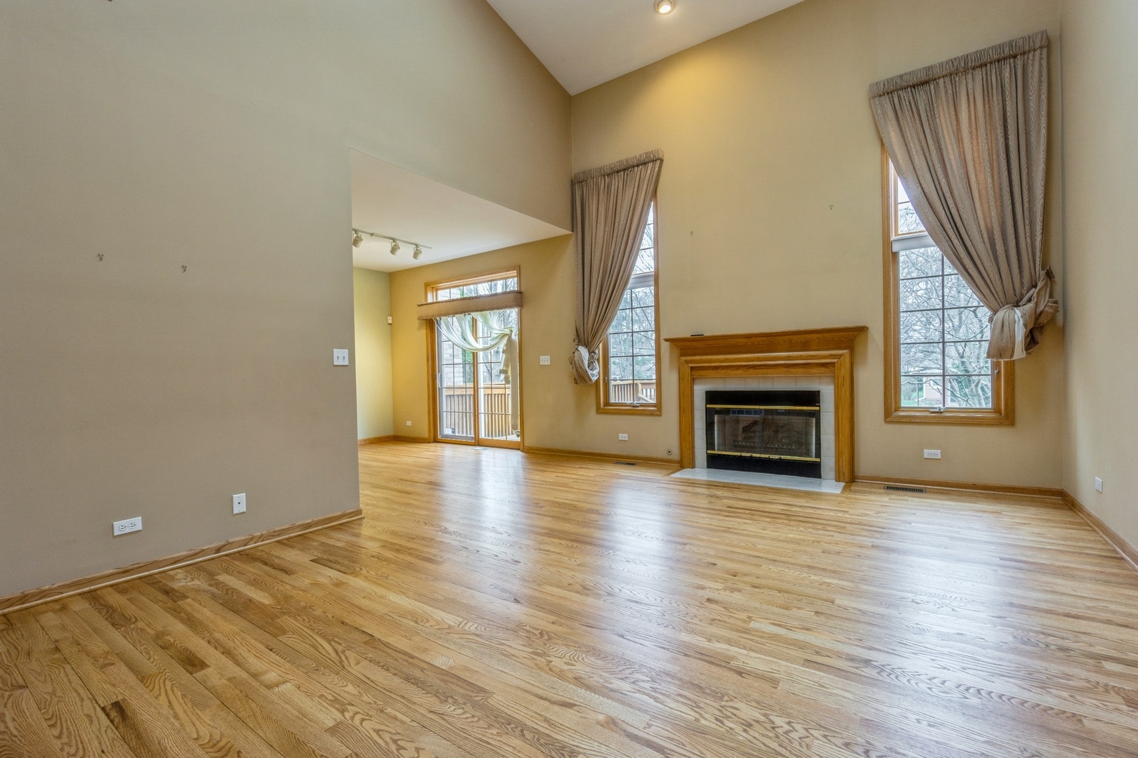 1711 Park Ridge Point Park Ridge, IL 60068 - Photo 4 of 16 an empty room with wooden floor fireplace and windows