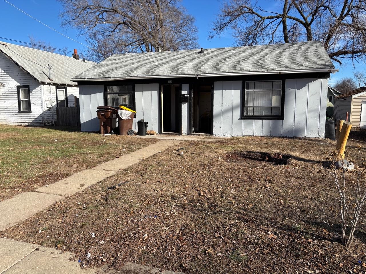 a view of a house with a patio