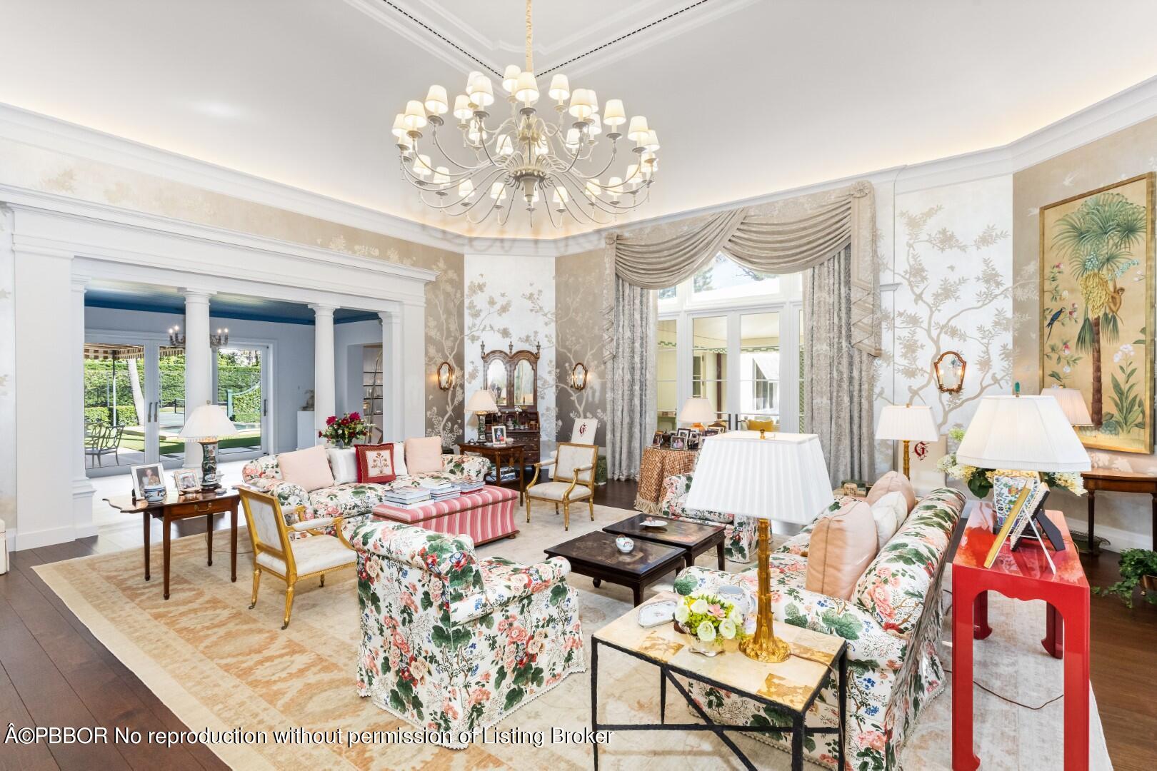 710 South County Road Palm Beach, FL 33480 - Photo 35 of 69 a living room with furniture chandelier and a chandelier