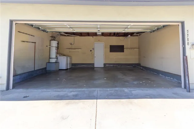 a view of a garage