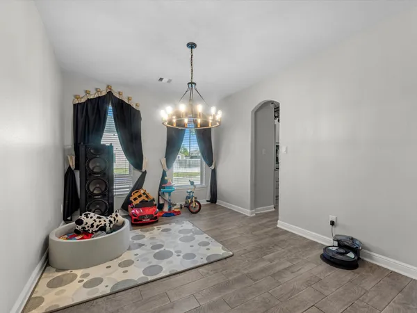 a view of a room with toys