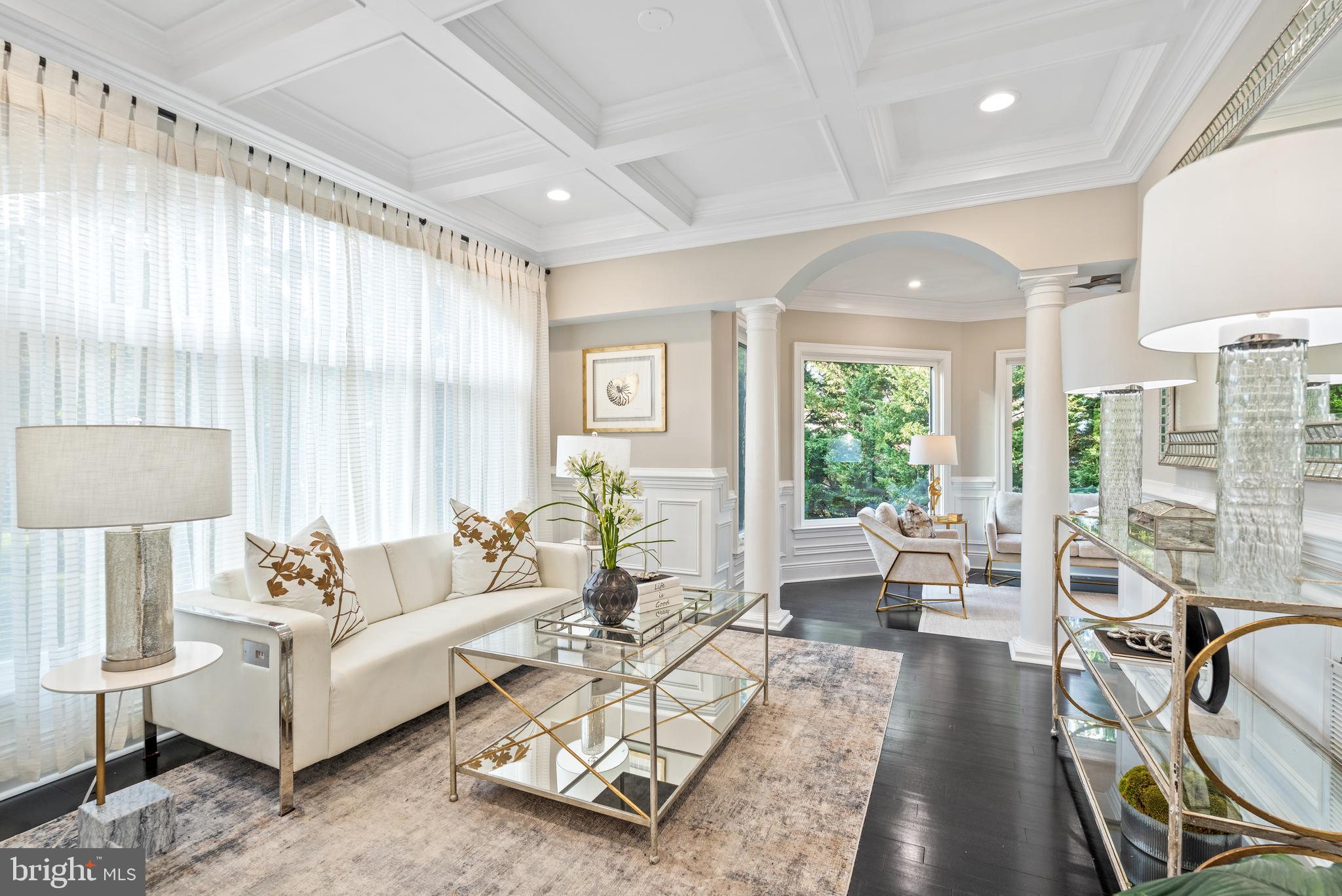 1645 Kirby Road McLean, VA 22101 - Photo 34 of 102 Living room with coffered ceiling