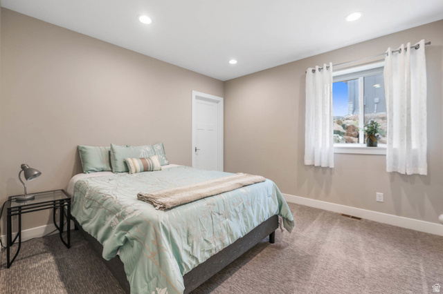 4527 North Seven Bridges Road Eden, UT 84310 - Photo 26 of 65 Bedroom featuring carpet and recessed lighting
