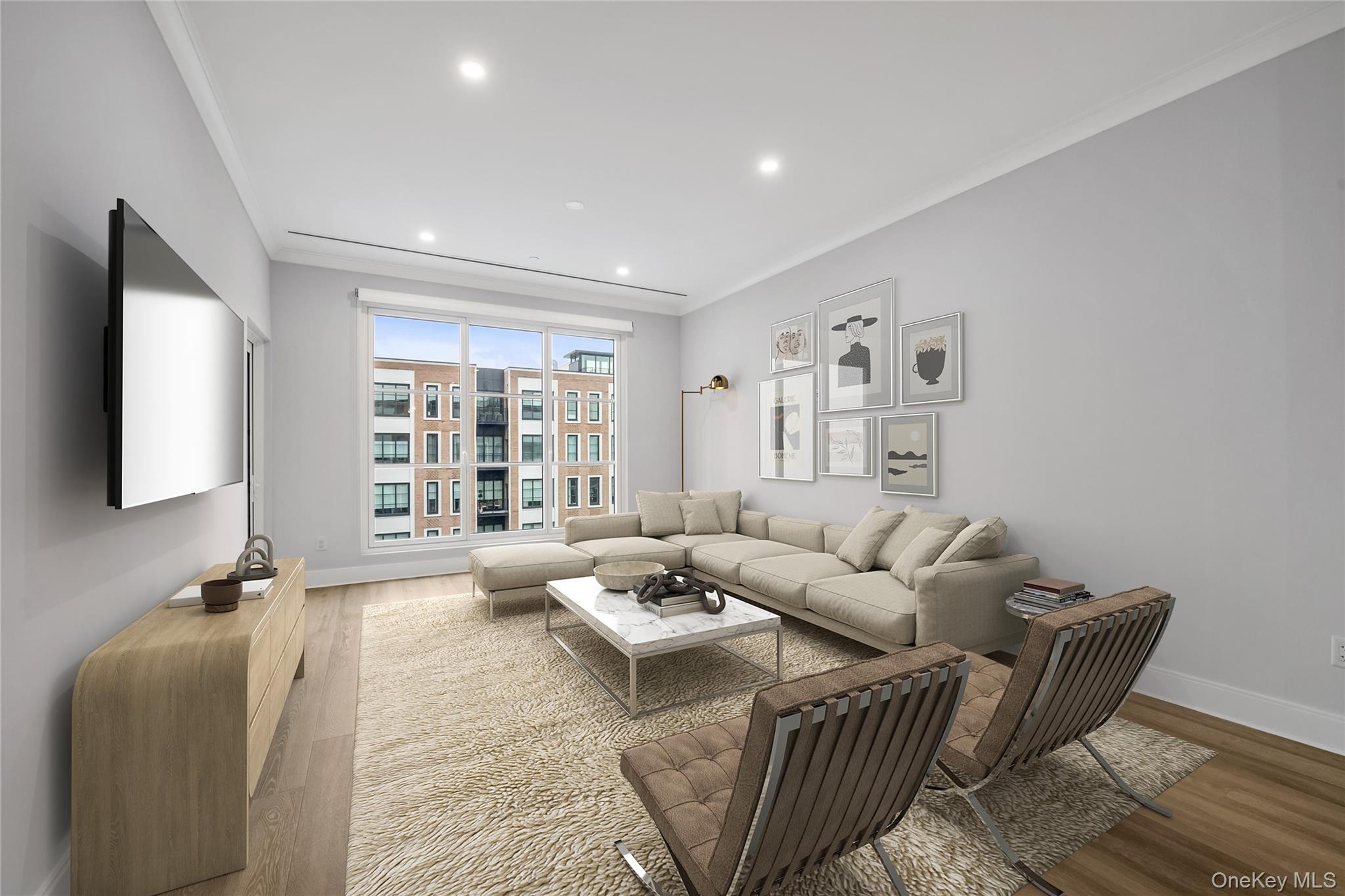 100 Garvies Point Road, Unit 1238 Glen Cove, NY 11542 - Photo 13 of 41 a living room with furniture and a flat screen tv