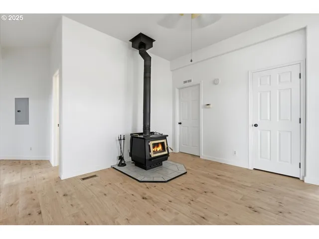 a living room with a wooden floor