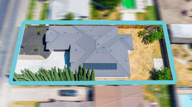 an aerial view of a house