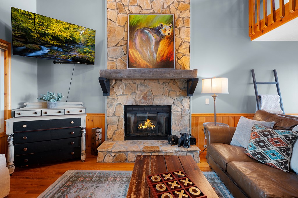 170 Walnut Ridge Ellijay, GA 30536 - Photo 12 of 65 Great room with stone fireplace
