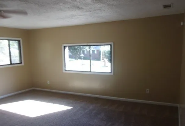 an empty room with a window