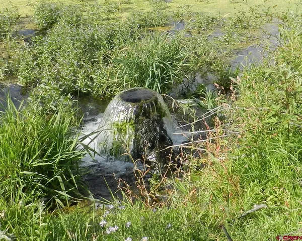 a view of a field with an trees