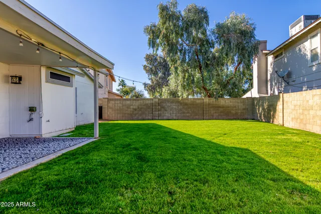 a view of back yard of the house