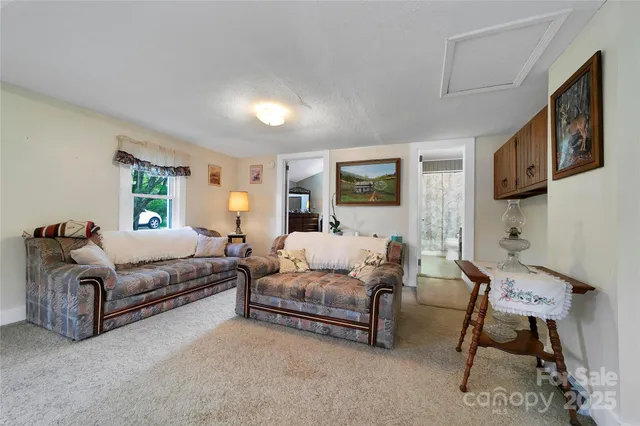 a living room with furniture and a couch