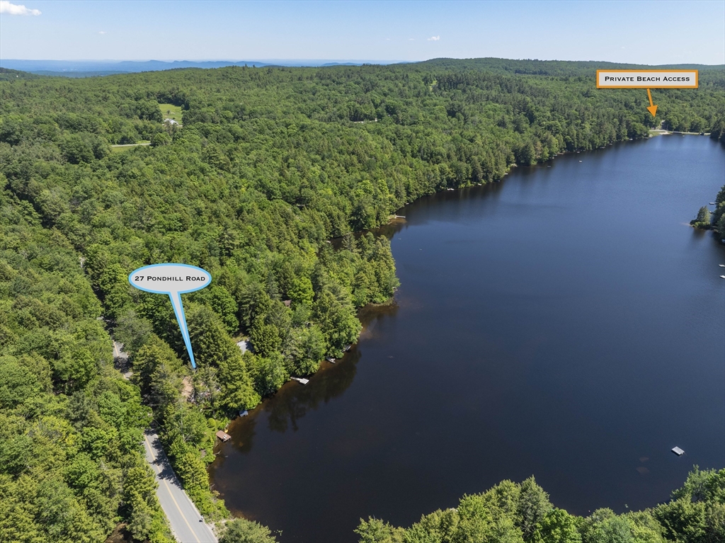 27 Pond Hill Road Goshen, MA 01096 - Photo 40 of 40 an aerial view of a house with a yard and lake view