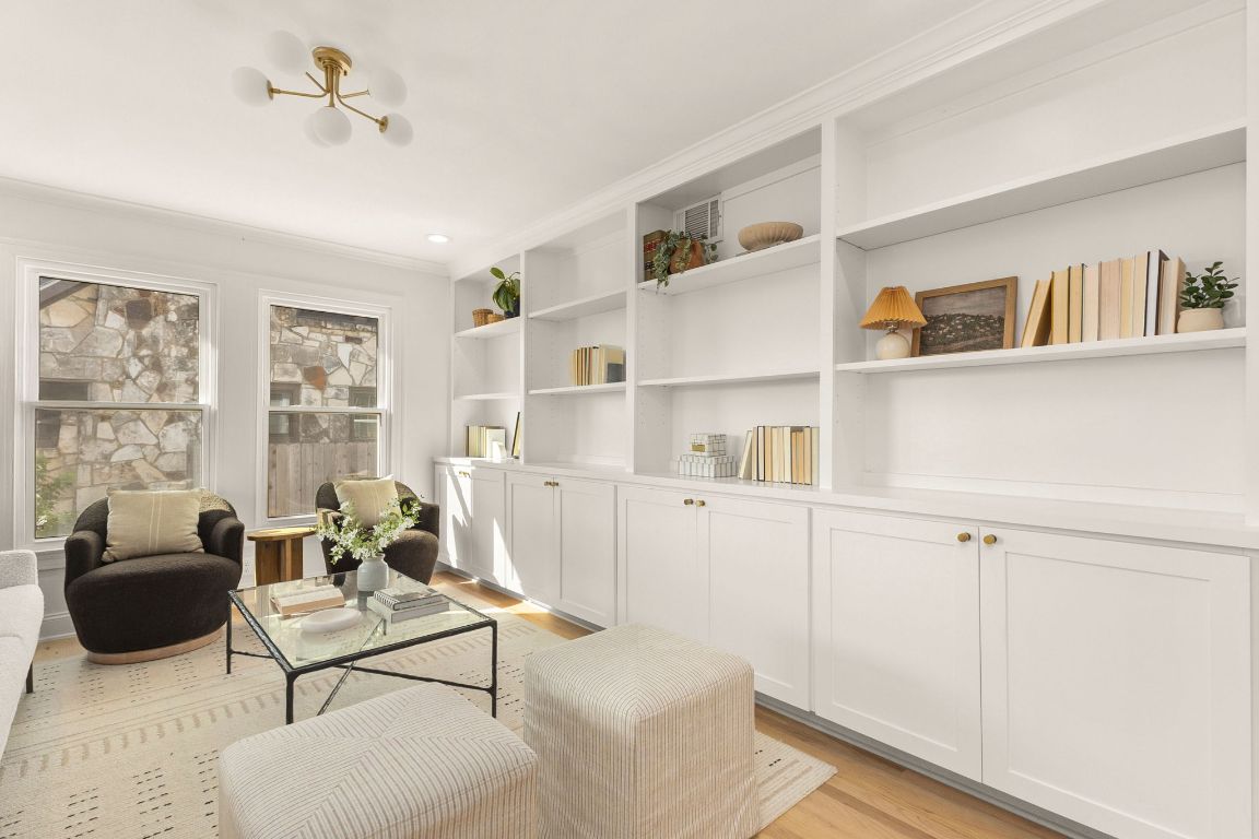 4312 Rosedale Avenue Austin, TX 78756 - Photo 12 of 40 Sitting room with ornamental molding and light wood-type flooring