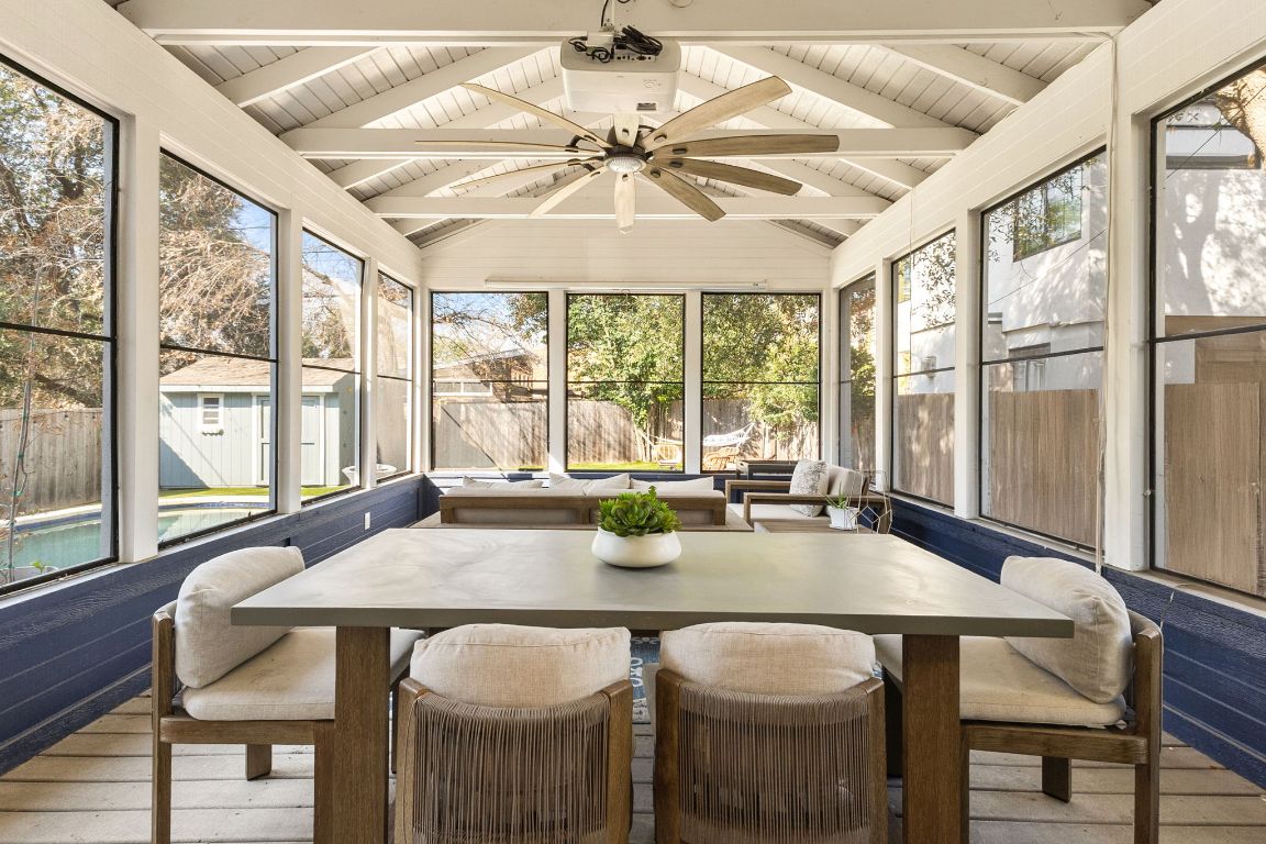 4312 Rosedale Avenue Austin, TX 78756 - Photo 8 of 40 Sunroom with outdoor dining area and a ceiling fan