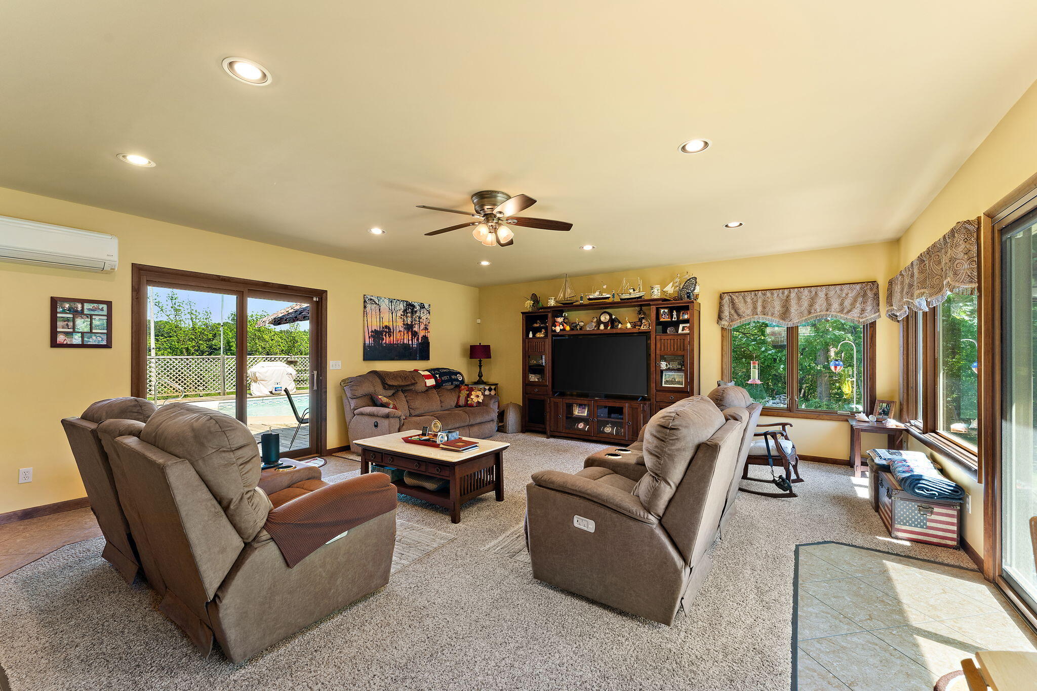 138 McClung Road La Porte, IN 46350 - Photo 5 of 50 a living room with fireplace furniture and a flat screen tv