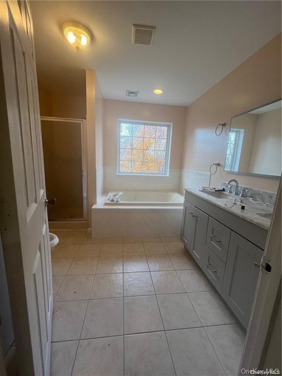 169 Cedar Cliff Road Monroe, NY 10950 - Photo 7 of 14 a bathroom with a bathtub sink vanity and mirror