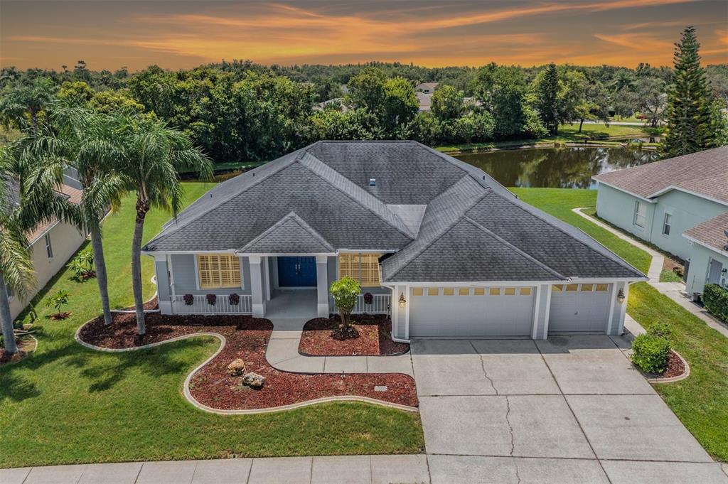 a house view with a garden space