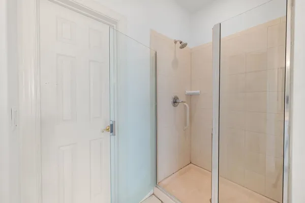 a bathroom with a shower