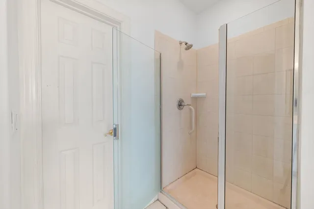 a bathroom with a shower