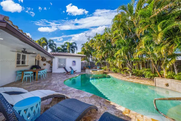 a view of a house with backyard