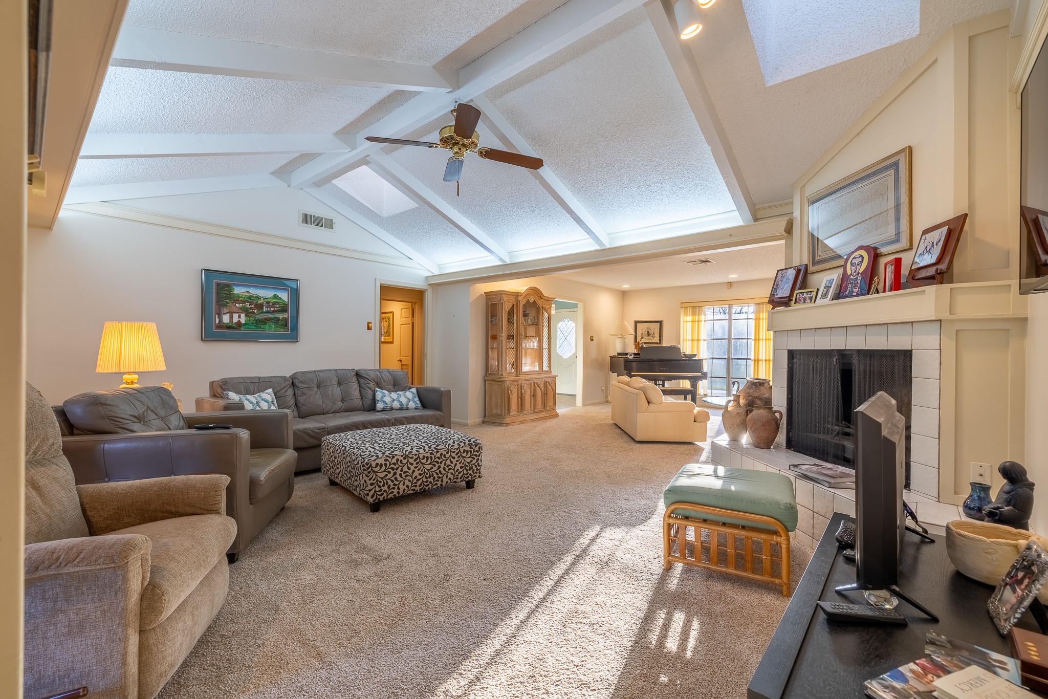 506 Timber Terrace Road Houston, TX 77024 - Photo 7 of 12 a living room with furniture and a fireplace
