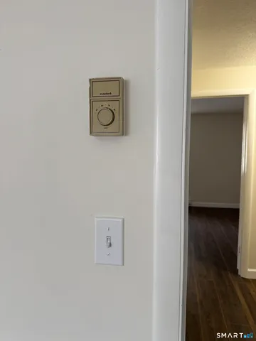 a view of cabinets and window