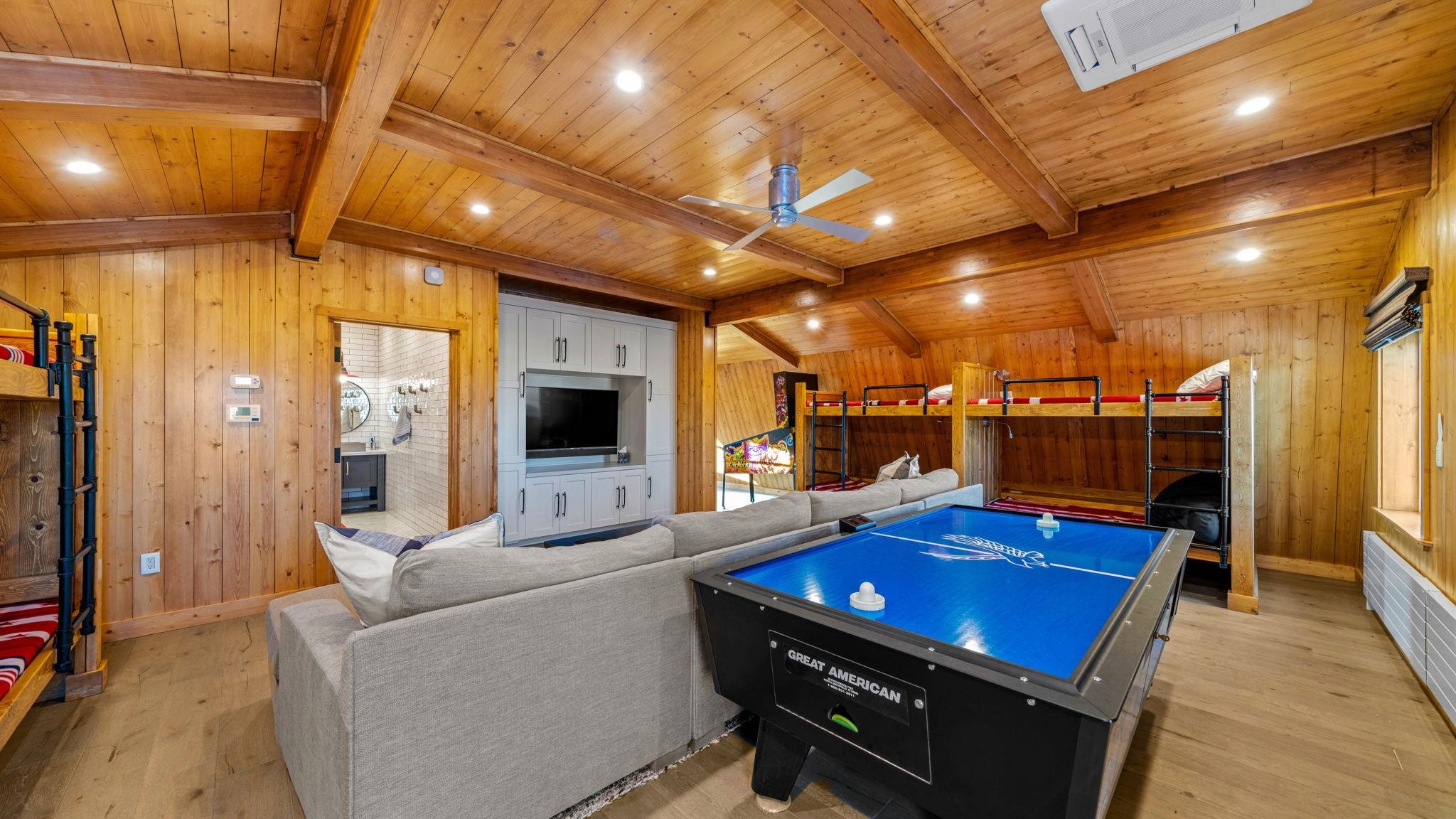 6200 Westside Road Calpine, CA 96124 - Photo 20 of 21 a room with furniture pool table flat screen tv and windows