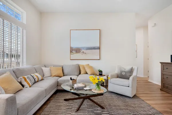 a living room with furniture and a couch