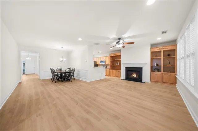 a view of a livingroom with a fireplace