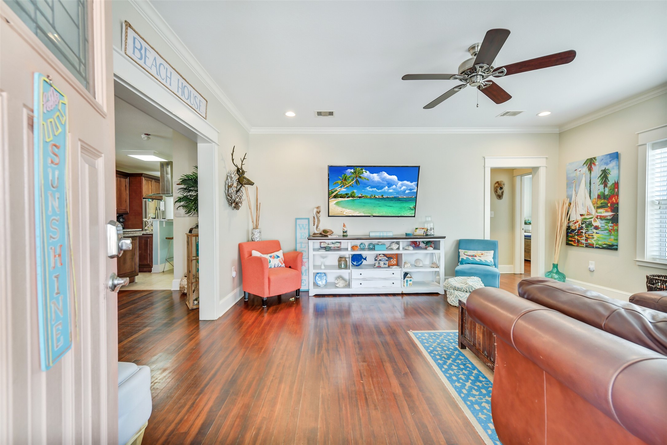 3807 Avenue R Galveston, TX 77550 - Photo 6 of 46 As you enter the home, you are welcomed into the living room.