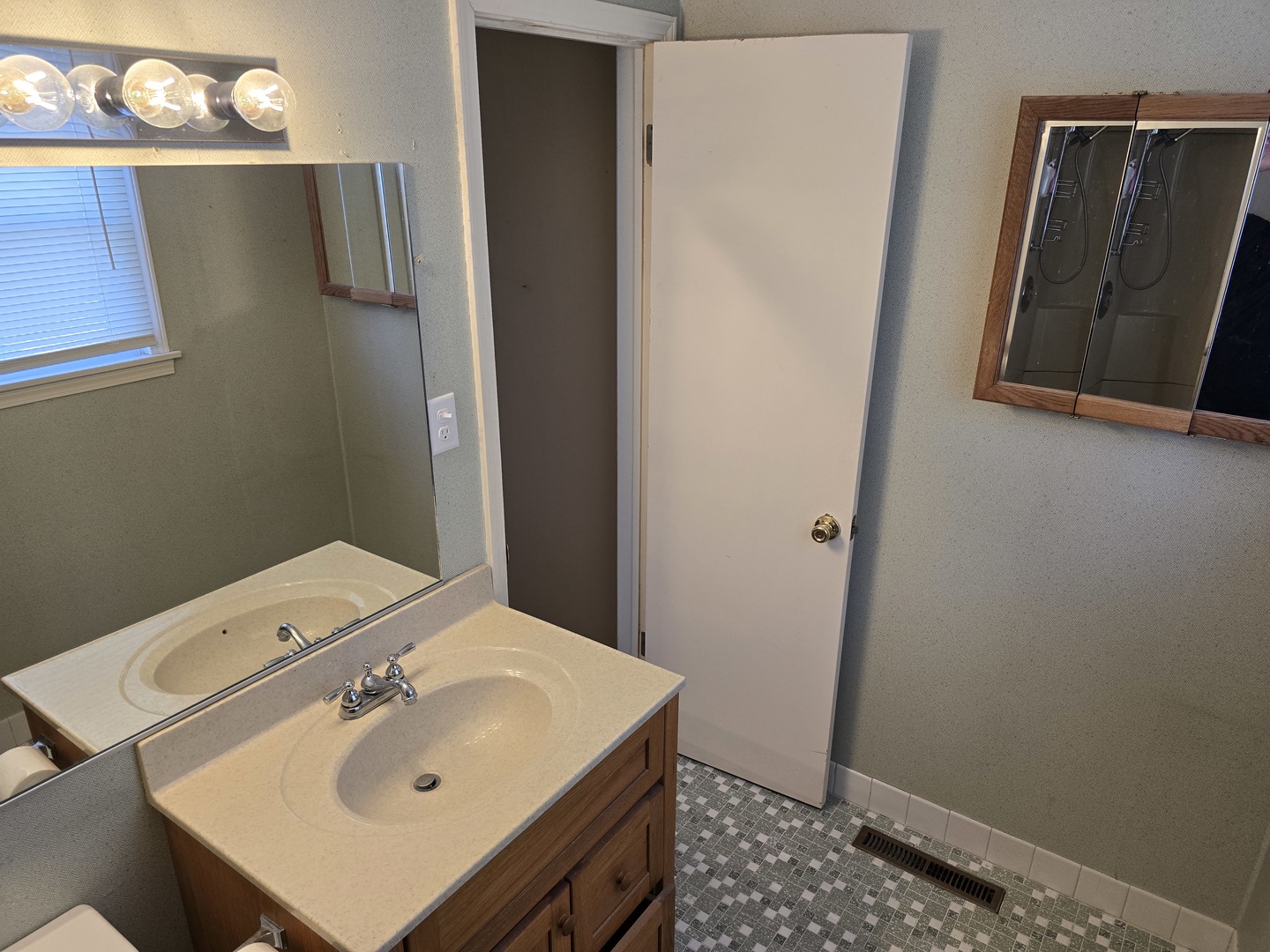 827 South McKinley Avenue Kankakee, IL 60901 - Photo 22 of 30 a bathroom with a sink a mirror and vanity