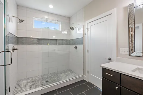 a bathroom with a shower