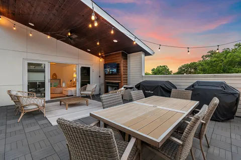 a outdoor space with furniture