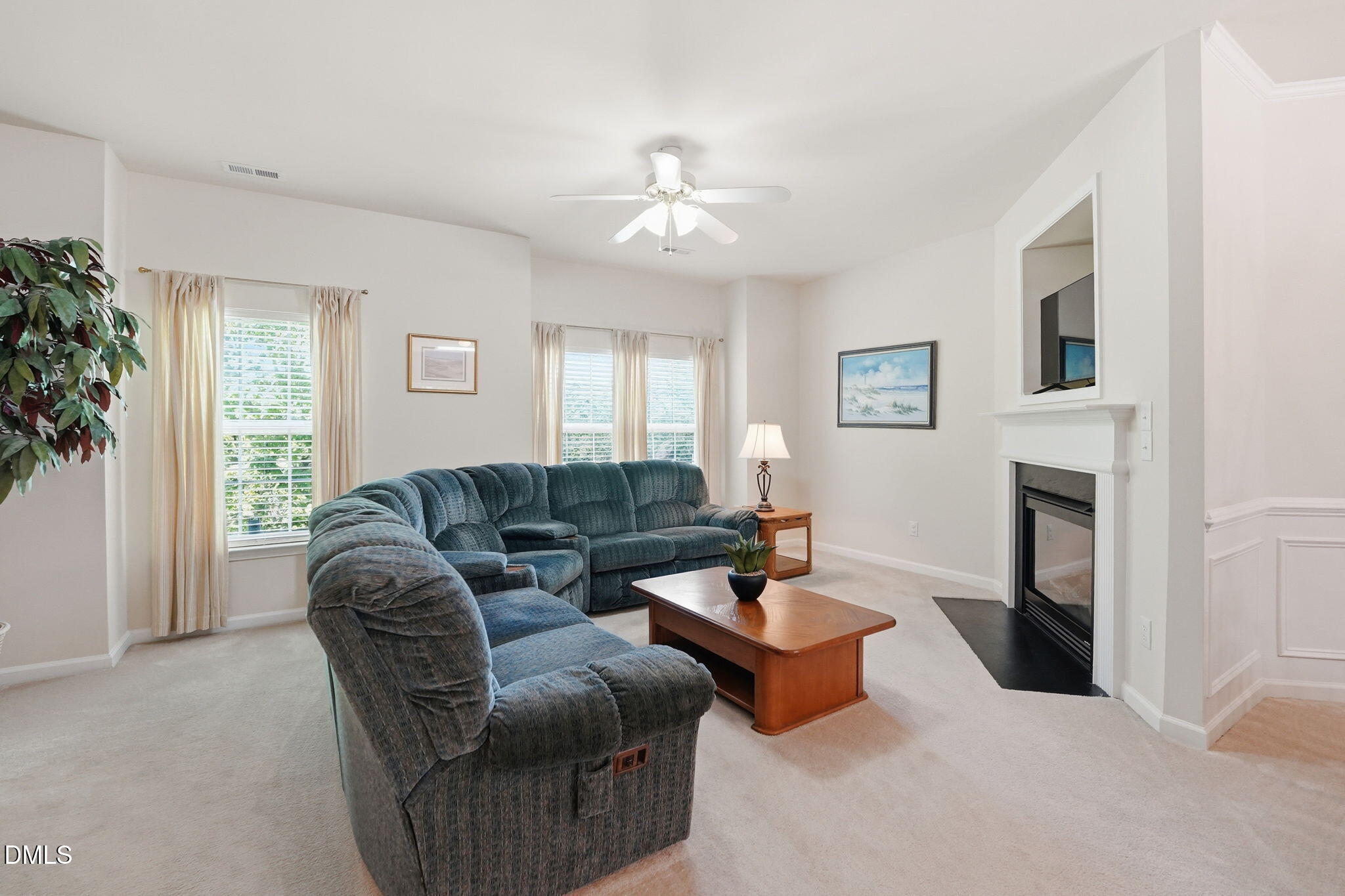 903 Straywhite Avenue Apex, NC 27539 - Photo 14 of 37 a living room with furniture and a fireplace