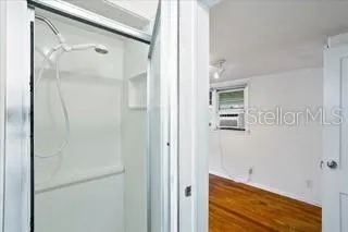 a view of bathroom with shower