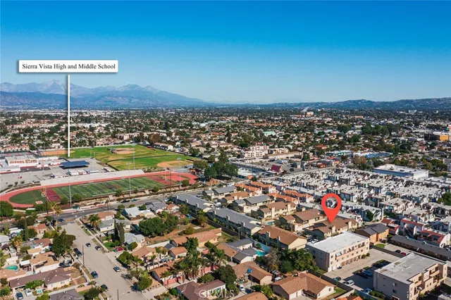 an aerial view of a city