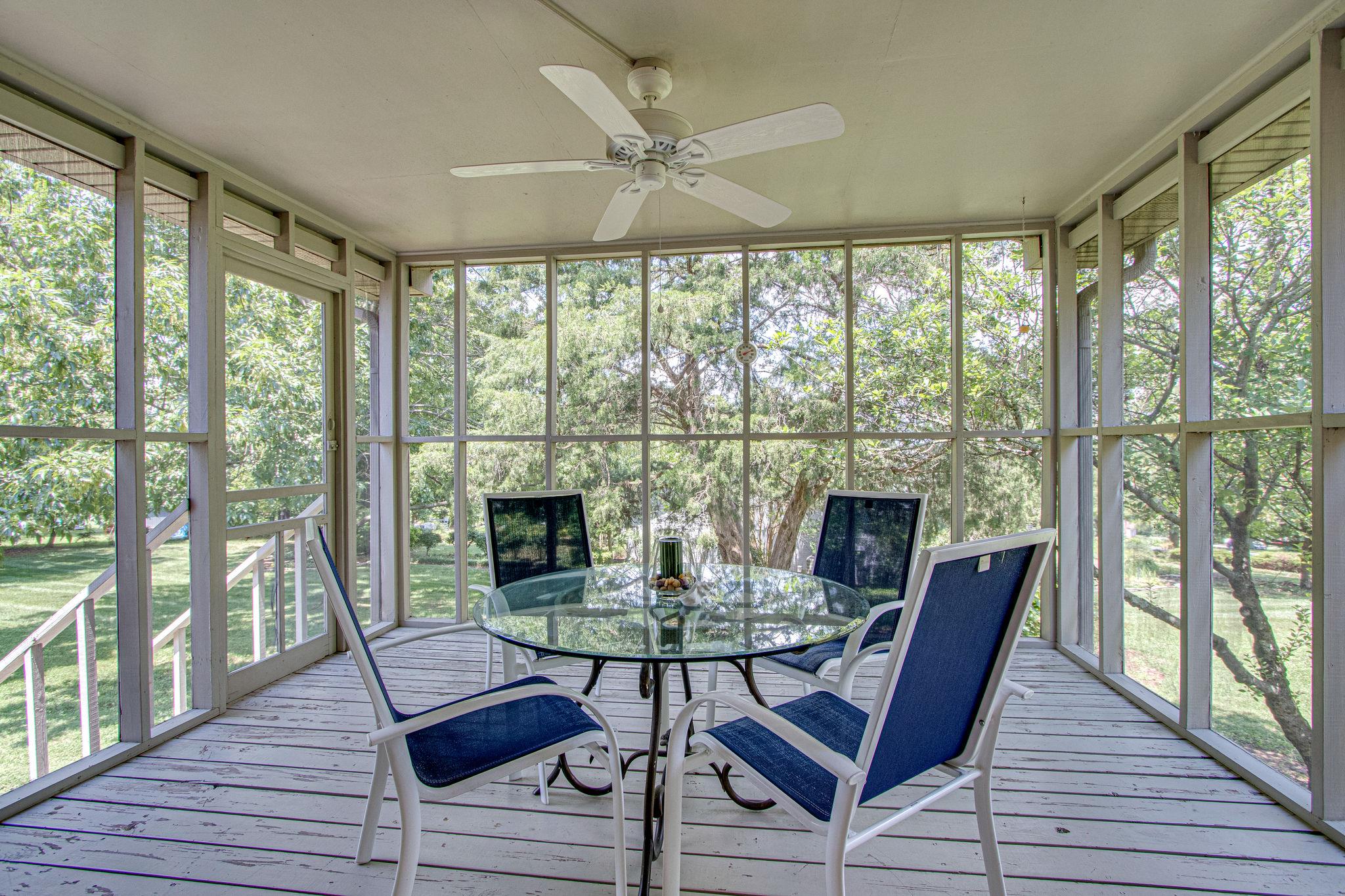 5214 Rustic Way Old Hickory, TN 37138 - Photo 20 of 30 Screened porch is surrounded by trees and feels very secluded. It's the perfect spot to have your morning coffee or evening drink.