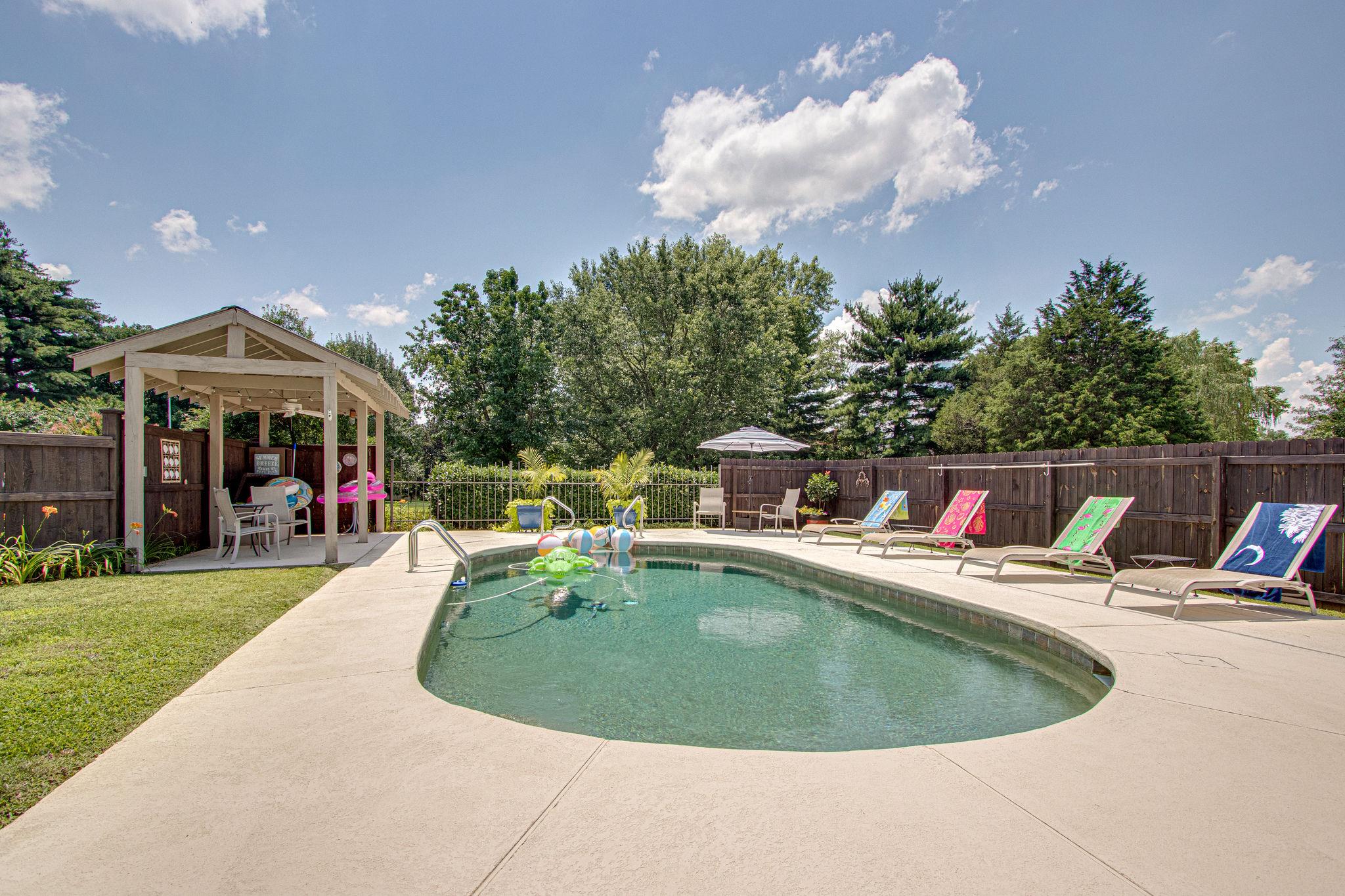 5214 Rustic Way Old Hickory, TN 37138 - Photo 25 of 30 This 15,000 gallon gunnite pool with cabana and Kool Deck patio is the perfect place to entertain guests during the summer! The cabana features a ceiling fan and electrical outlets. Pool pump was replaced in 2018.