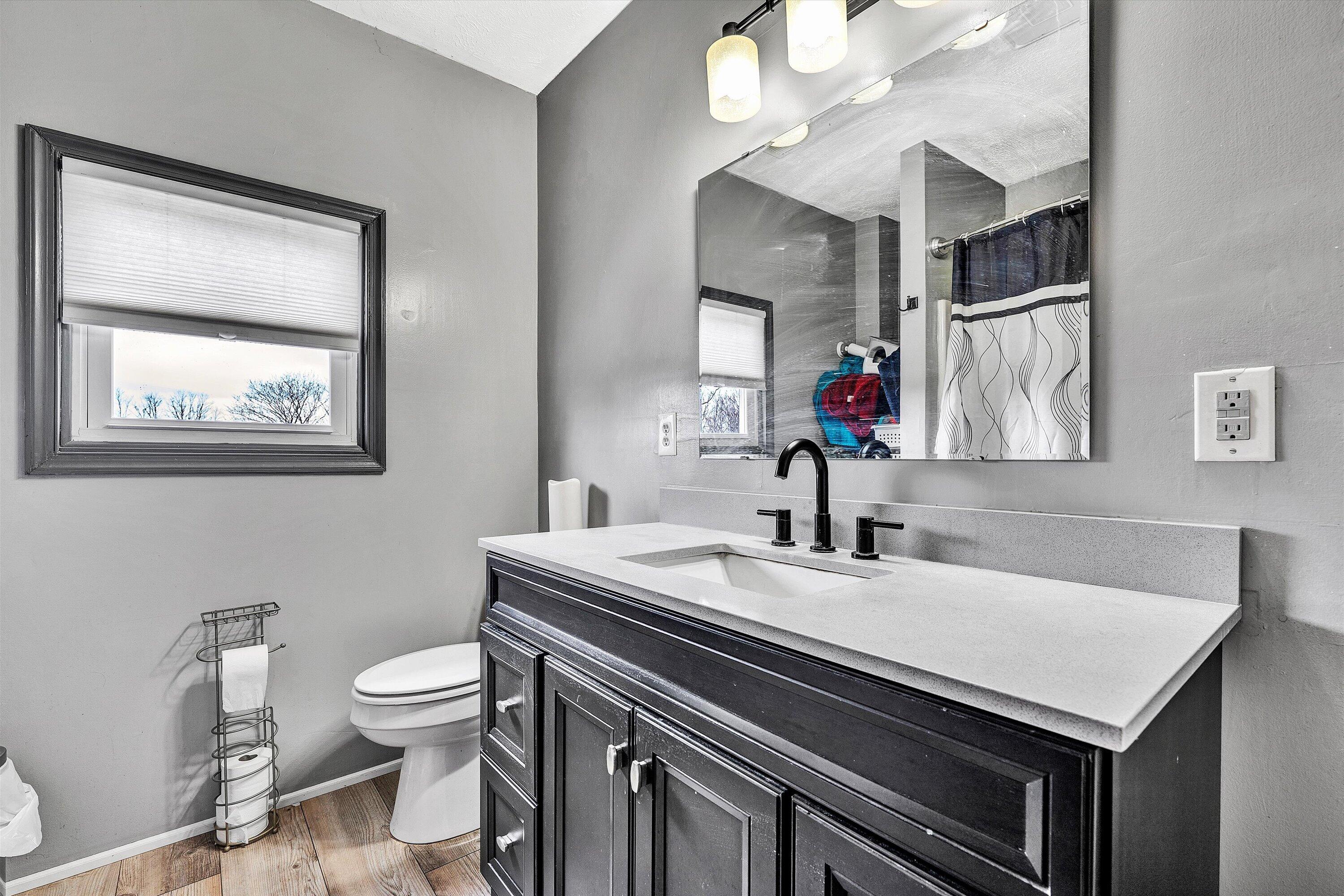 1045 Emerald Drive Goodview, VA 24095 - Photo 24 of 46 a bathroom with a sink a toilet and a mirror