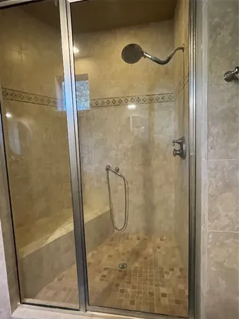 a bathroom with a shower