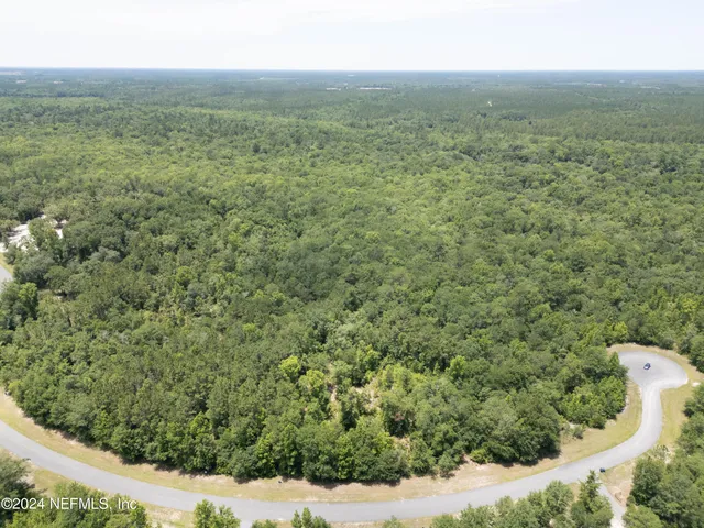 a view of a swimming pool and trees