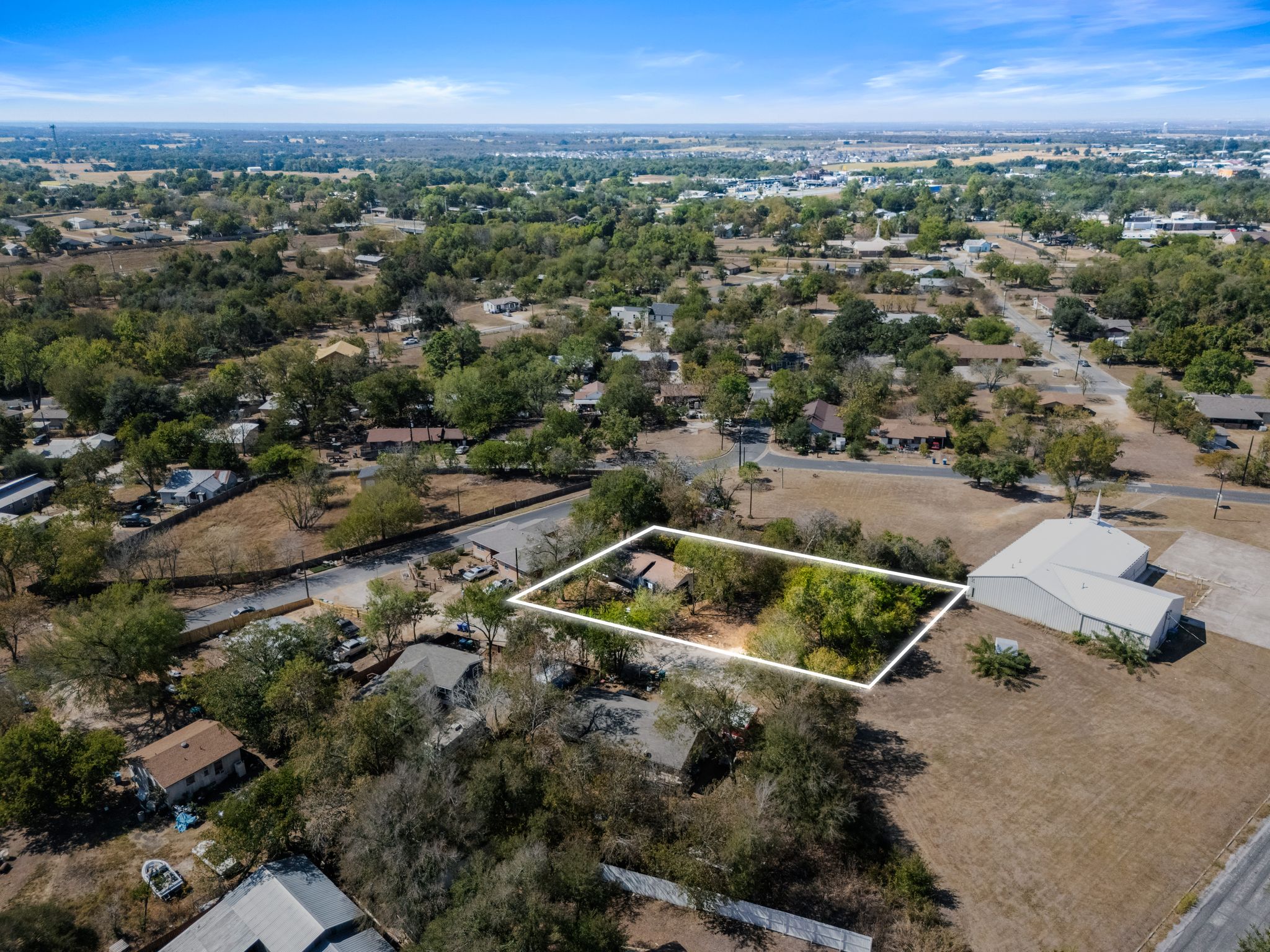 an aerial view of multiple house