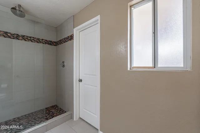 a view of a room with racks on the wall