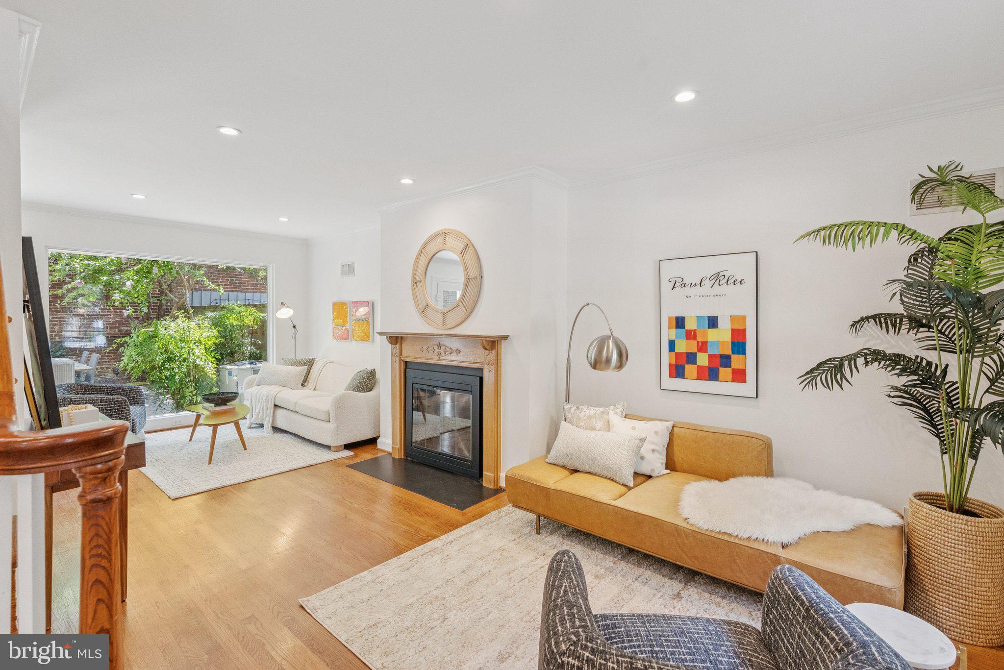 657 E Street Southeast Washington, DC 20003 - Photo 7 of 41 a living room with furniture a fireplace and a potted plant