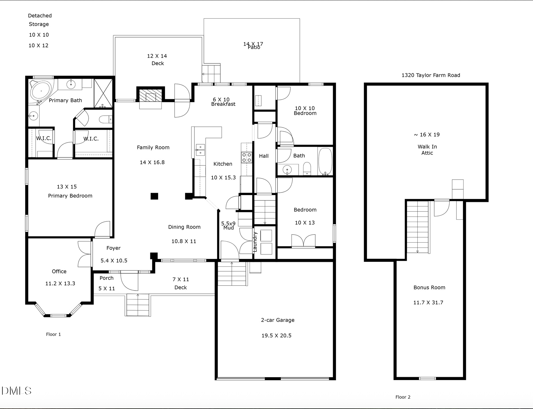 1320 Taylor Farm Road Raleigh, NC 27603 - Photo 54 of 56 a picture of a floor plan