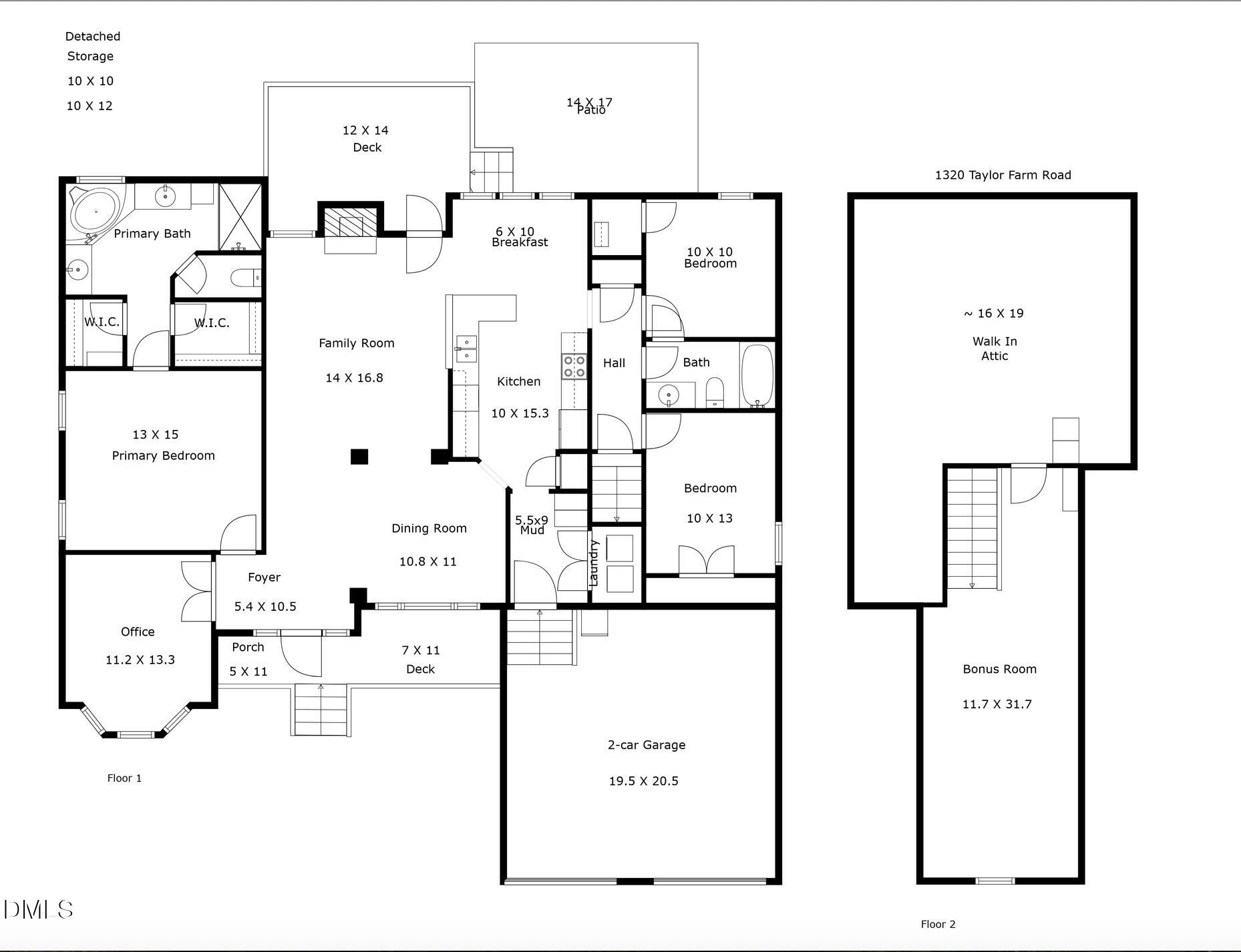1320 Taylor Farm Road Raleigh, NC 27603 - Photo 53 of 56 a picture of a floor plan