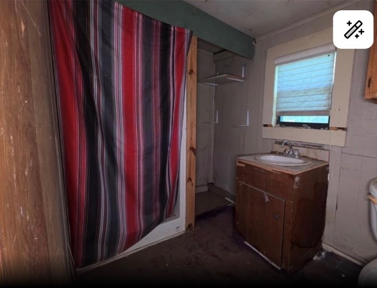 1203 Boulevard Street Bryan, TX 77803 - Photo 16 of 16 a bathroom with a sink a mirror and a shower