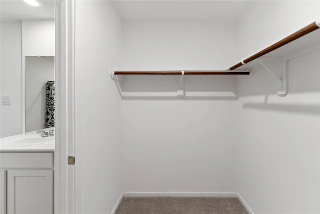 a view of small space with racks on the wall