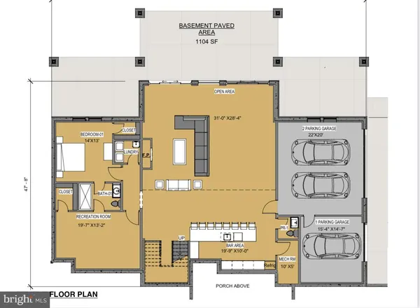 a bedroom with a large bed and a dresser